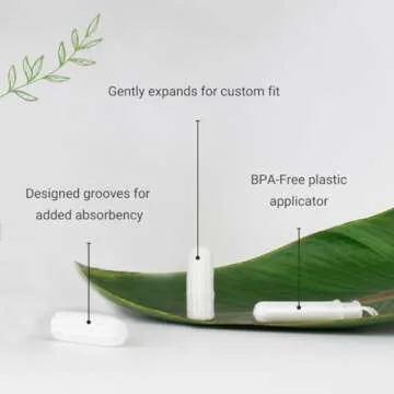 Veeda 100% Natural Cotton Tampons - Regular Absorbency with leak proof protection - Compact BPA-Free Applicator - Unscented & Free from Chlorine, Toxin - 16 Count