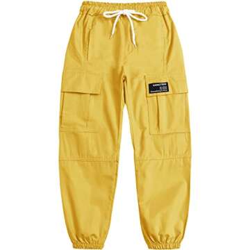 SANGTREE Women's Stylish Cargo Pants - Comfortable, Versatile, Yellow