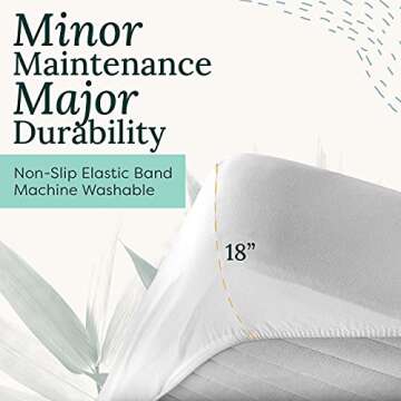 Zen Mattress Pad Cover - Cooling Bed Topper & Waterproof Protector w/Deep Pockets, King Size, White