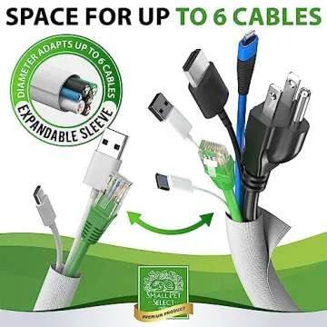 Small Pet Select Heavy Duty Cord Cover - White, 10ft - Ultra Durable Electrical Cable and Wire Protector for Rabbits, Dogs, Cats and Other Pets - Cord Management and Animal Protection