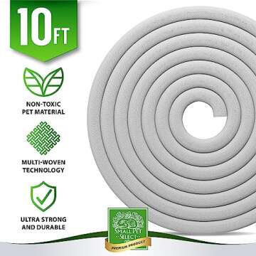 Small Pet Select Heavy Duty Cord Cover - White, 10ft - Ultra Durable Electrical Cable and Wire Protector for Rabbits, Dogs, Cats and Other Pets - Cord Management and Animal Protection