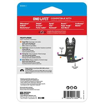 Imperial Blades IBOA800-1 One Fit™ 4-in-1 Features Drywall Blade, 1PC