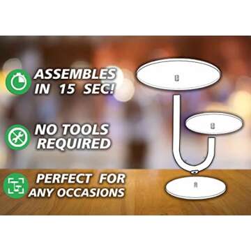 2-Tier Modern Cake Stand, Metal Cupcake Stand Dessert Trays of 10/8 Inch, Various Uses for Wedding, Graduation Party, Baby Shower, Home Decor, Throw Events and Parties(Gold)