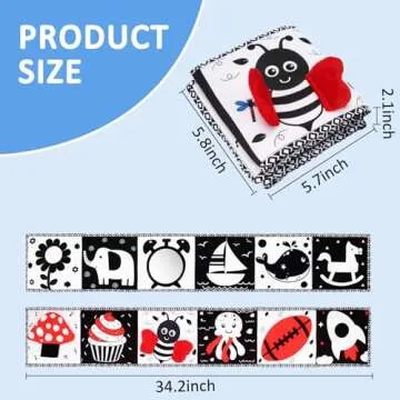 Interactive High Contrast Baby Soft Book for Brain Development