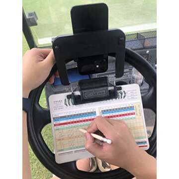 Ronqui Golf Cart Phone Holder Steering Wheel Cell Phone GPS Mount Flip Up Club Car Golf Cart Accessories