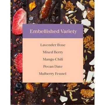Spring & Mulberry Date-Sweetened Chocolate – 5-Bar Embellished Pack, Flavors with Fruits, Nuts, Spices & Essential Oils for the Perfect Treat