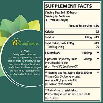 Liposomal Glutathione, Superior Absorption, Liquid Glutathione Supplement, Powerful Antioxidant, Liv...