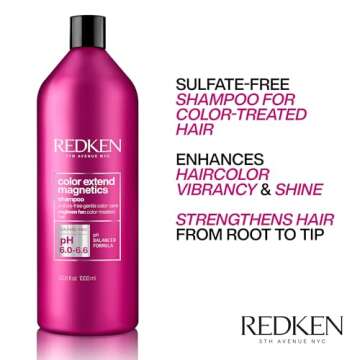 Redken Color Extend Magnetics Shampoo | For Color-Treated Hair | Gently Cleanses & Protects Color | With Amino Acid | Sulfate-Free | 33.8 Fl Oz