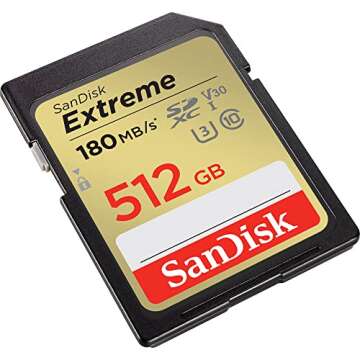 SanDisk 512GB Extreme SDXC UHS-I Memory Card - Lightning Fast 4K UHD Recording & Photography Support