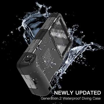 (2nd Gen) Universal Phone Waterproof Case for Most of Samsung Galaxy and iPhone Series, 50ft Underwa...