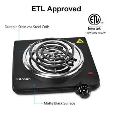Compact Electric Hot Plate - 700W Charcoal Burner Grill