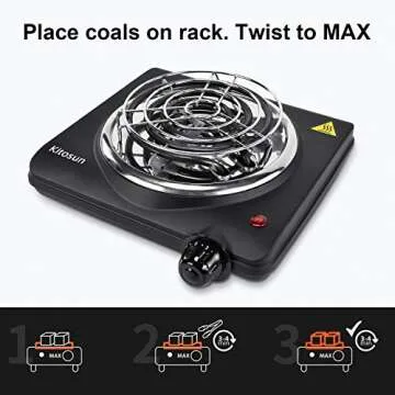Compact Electric Hot Plate - 700W Charcoal Burner Grill
