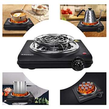 Compact Electric Hot Plate - 700W Charcoal Burner Grill