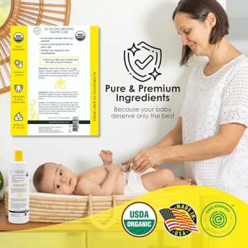 La Petite Creme French Premium Diapering Lotion - Organic, Gentle & Safe for Infants - 20 oz