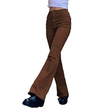 KMBANGI Women Wide Leg Jeans High Waist Distressed Denim Pants Flared Bell Bottoms Baggy Straight Tr...
