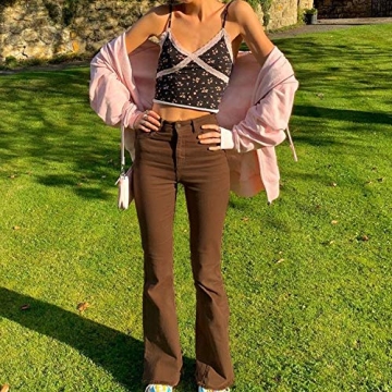 KMBANGI Distressed High Waist Wide Leg Jeans for Women