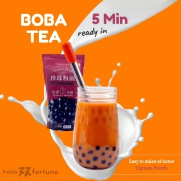 WuFuYuan Boba Pearls DIY Set - 3 Bags & Reusable Straws