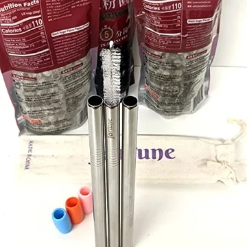 WuFuYuan Boba Pearls DIY Set - 3 Bags & Reusable Straws