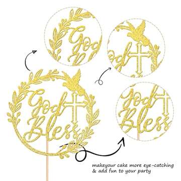 God Bless Cake Topper for Baptism and First Communion