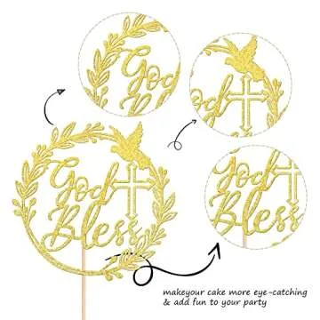 God Bless Cake Topper for Baptism and First Communion