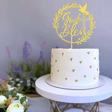 God Bless Cake Topper for Baptism and First Communion