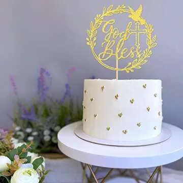 God Bless Cake Topper for Baptism and First Communion