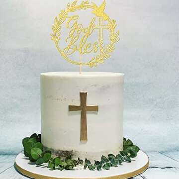 God Bless Cake Topper for Baptism and First Communion