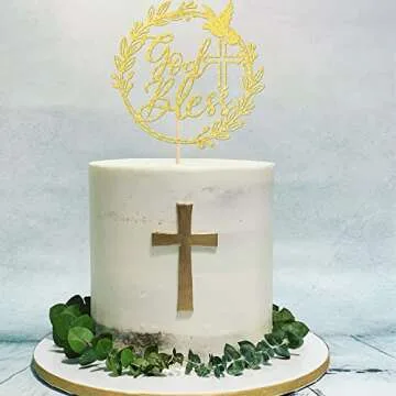 God Bless Cake Topper for Baptism and First Communion