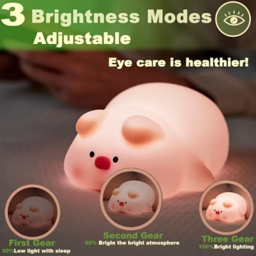 Adorable Pig Lamp: Fun Rechargeable Nightlight for Kids