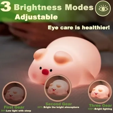 Adorable Pig Lamp: Fun Rechargeable Nightlight for Kids