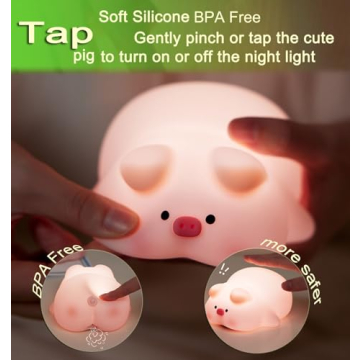 Adorable Pig Lamp: Fun Rechargeable Nightlight for Kids