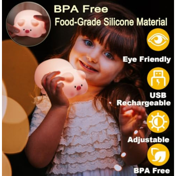 Adorable Pig Lamp: Fun Rechargeable Nightlight for Kids