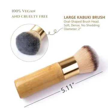 GOERTI Bronzer Tan Self Tanning Brush - Vegan Kabuki Brush for Foundation & Blush