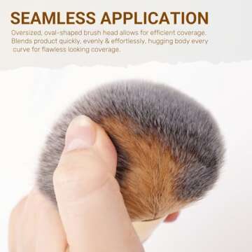 GOERTI Bronzer Tan Self Tanning Brush, Vegan Large Kabuki Brush for Powder Foundation Self Tanner Applicator Brush, Professional Kabuki Foundation Blush Self Tanner Blending Brush for Face