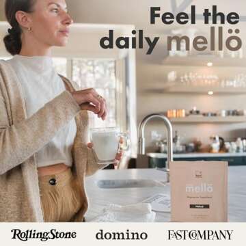 Mellö Magnesium Supplement Superblend Powder - Magnesium Glycinate with L-Theanine, GABA, and 70 Trace Minerals - Supports Sleep, Relaxation, Balanced Energy - Unflavored, 30 Servings