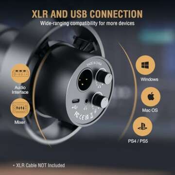 FIFINE Dynamic Microphone and Suspension Scissor Mic Stand Kit, XLR/USB Podcast PC Mic with Mute, Volume Control for Recording, Boom Arm Stand Set with Heavy Duty Clamp for Voice-Over (K688+CS1)