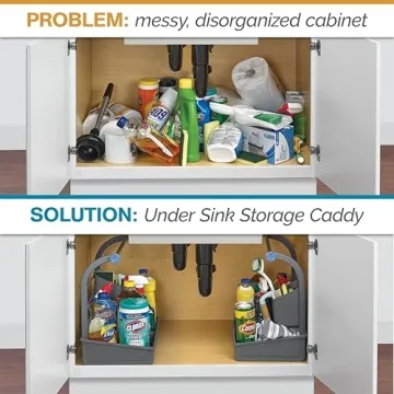 Polder Under Sink Storage Caddy for Kitchen and Bathroom