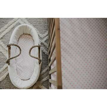 NODNAL 3 Fitted Bassinet Sheets for Baby Girls