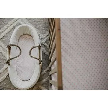 NODNAL 3 Fitted Bassinet Sheets for Baby Girls