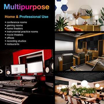 Fstop Labs Acoustic Panels, 2" X 12" X 12" Acoustic Foam Panels, Studio Wedge Tiles, Sound Panels wedges Soundproof Foam Padding Sound Insulation Absorbing