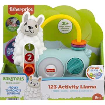 Fisher-Price Baby Learning Toy Linkimals 123 Activity Llama for Ages 9+ Months, Compatible Only with Linkimals Items