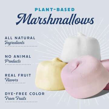 GoodMallow Vegan Marshmallows - Large Kosher Halal Gluten Free Dairy Free Healthy Marshmallows - Nat...