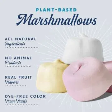 GoodMallow Vegan Marshmallows - Large Kosher Halal Gluten Free Dairy Free Healthy Marshmallows - Nat...