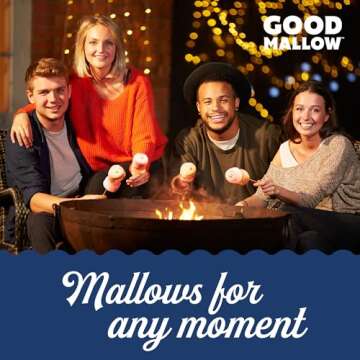 GoodMallow Vegan Marshmallows - Large Kosher Halal Gluten Free Dairy Free Healthy Marshmallows - Natural Gelatin Free Marshmallows for Hot Chocolate, Smores, Baking - Nothing Artificial