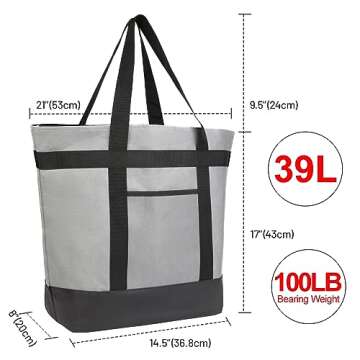 CIVJET Insulated Reusable Tote Bag - Ideal for Grocery Shopping and Food Delivery
