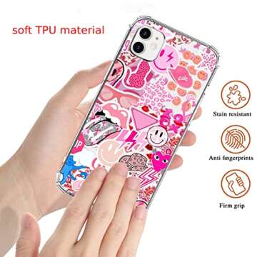 Jaexzpoe Indie Aesthetics Smiling Face Collage Case Compatible with iPhone 11，Colourful Trendy Coo...