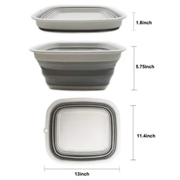 Collapsible Dishpan SAMMART - Space Saving Washing Tub