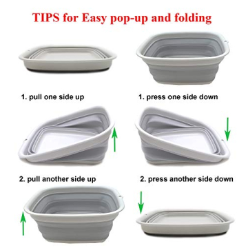 Collapsible Dishpan SAMMART - Space Saving Washing Tub