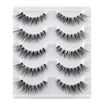 JIMIRE Fake Eyelashes Natural Multipack Lashes False Eyelashes 2 Packs