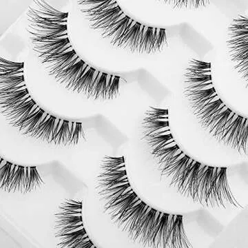 JIMIRE Fake Eyelashes Natural Multipack Lashes False Eyelashes 2 Packs